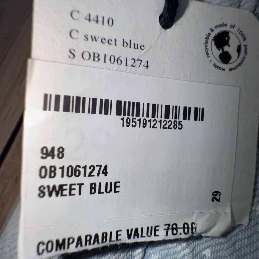 Frame Le Piper Jeans Caribbean Spray Straight Leg Women 34 NWT from Free People‎ - Picture 8 of 12